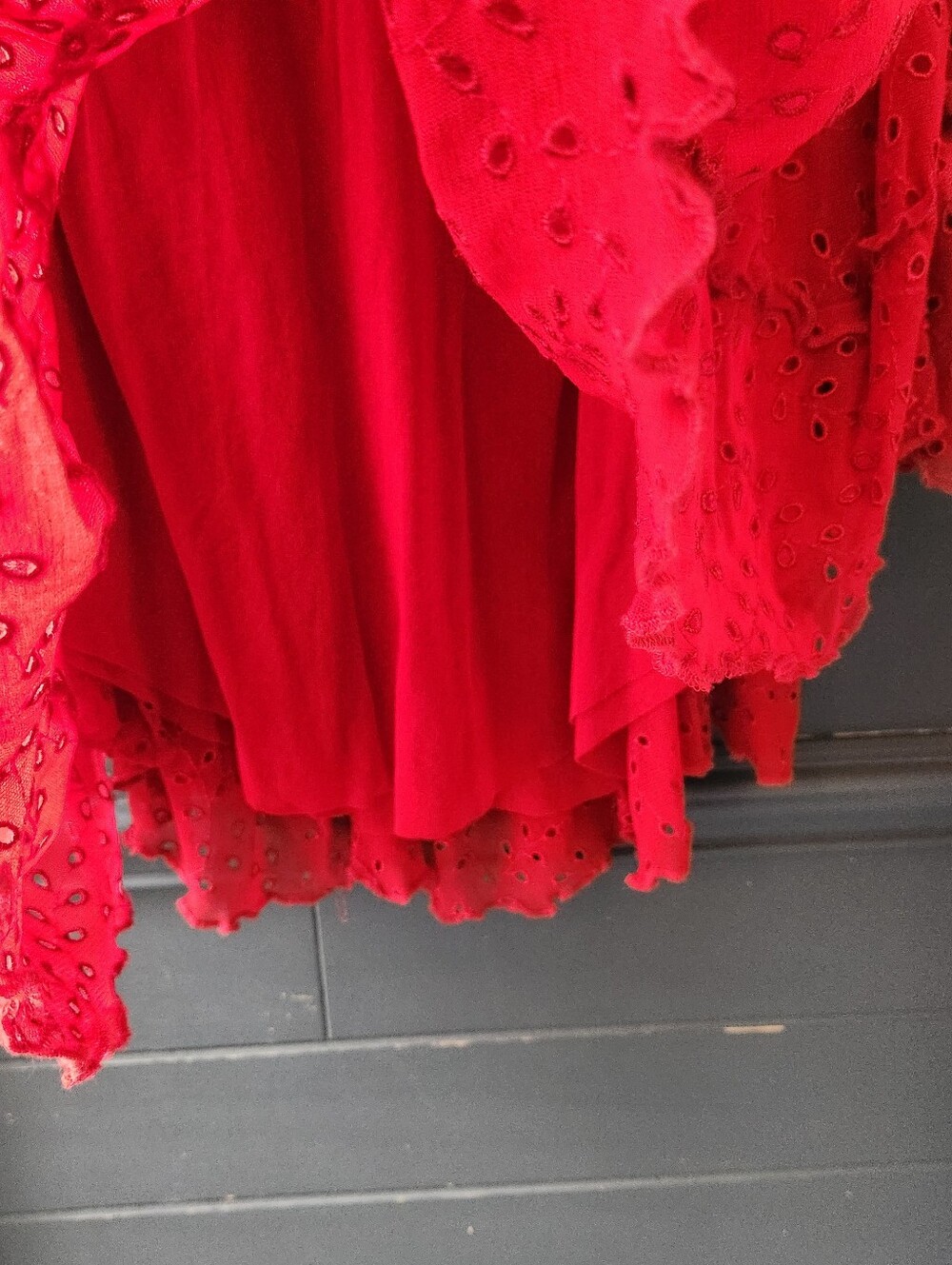 Jean Paul Gaultier Deep Red Eyelet Skirt - Picture 5 of 15